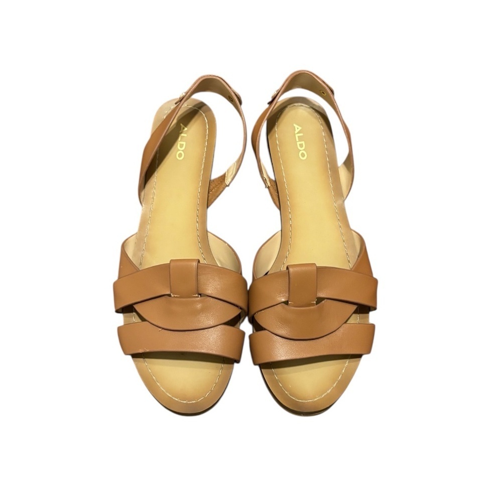 Aldo Flat Sandals in Cognac Size 10